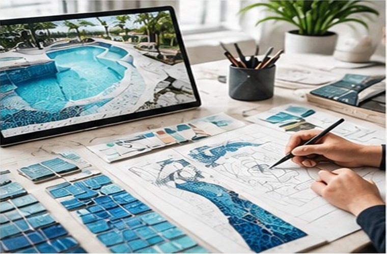 Design Studio custom mosaic drawings and color planning
