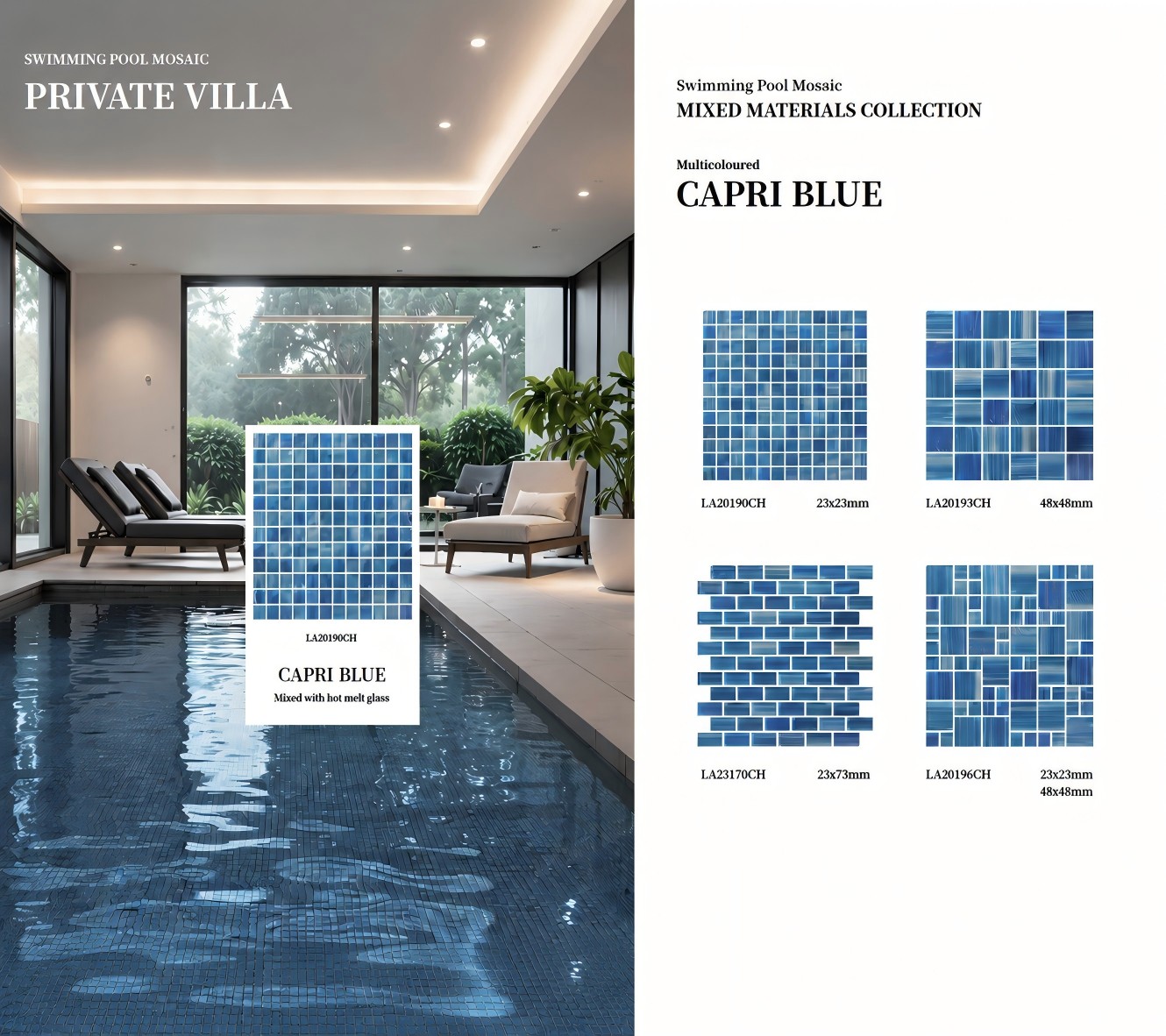 Capri Blue Glass Mosaic collection