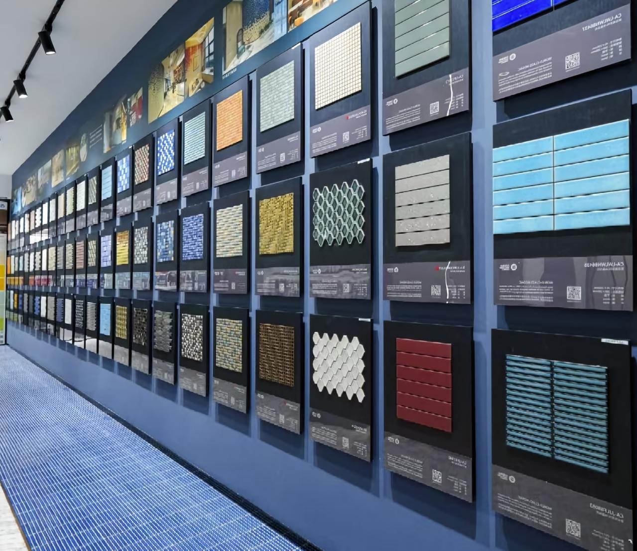 HUITLONG MOSAIC showroom material display wall and mosaic samples